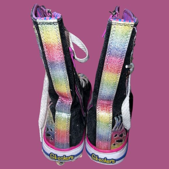 Skechers Twinkle Toe Pop Princess Butterfly High Tops Size 12.5 - Picture 5 of 9